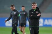 8 October 2021; Manager Stephen Kenny during a Republic of Ireland training session at the Olympic Stadium in Baku, Azerbaijan. Photo by Stephen McCarthy/Sportsfile