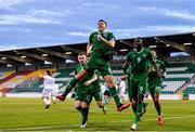 8 October 2021; Conor Coventry of Republic of Ireland celebrates after scoring his side's second goal, a penalty, during the UEFA European U21 Championship Qualifier match between Republic of Ireland and Luxembourg at Tallaght Stadium in Dublin.  Photo by Sam Barnes/Sportsfile