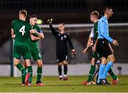 8 October 2021; Conor Coventry of Republic of Ireland with team-mate Mark McGuinness after the UEFA European U21 Championship Qualifier match between Republic of Ireland and Luxembourg at Tallaght Stadium in Dublin.  Photo by Eóin Noonan/Sportsfile