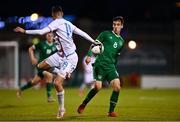 8 October 2021; Conor Noss of Republic of Ireland in action against Edin Osmanovic of Luxembourg during the UEFA European U21 Championship Qualifier match between Republic of Ireland and Luxembourg at Tallaght Stadium in Dublin.  Photo by Sam Barnes/Sportsfile