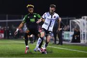 8 October 2021; Cameron Dummigan of Dundalk in action against Barry Cotter of Shamrock Rovers during the SSE Airtricity League Premier Division match between Dundalk and Shamrock Rovers at Oriel Park in Dundalk, Louth. Photo by Ben McShane/Sportsfile