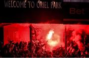 8 October 2021; Dundalk supporters during the SSE Airtricity League Premier Division match between Dundalk and Shamrock Rovers at Oriel Park in Dundalk, Louth. Photo by Ben McShane/Sportsfile