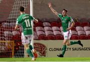 8 October 2021; Cian Murphy of Cork City celebrates after scoring his side's first goal during the SSE Airtricity League First Division match between Cork City and Wexford at Turners Cross in Cork. Photo by Michael P Ryan/Sportsfile
