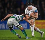 8 October 2021; Matty Rea of Ulster in action against Giovanni Pettinelli of Benetton during the United Rugby Championship match between Ulster and Benetton at Kingspan Stadium in Belfast. Photo by Ramsey Cardy/Sportsfile