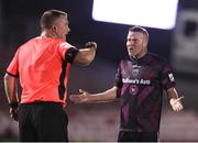 8 October 2021; Lorcan Fitzgerald of Wexford reacts after being shown a red card during the SSE Airtricity League First Division match between Cork City and Wexford at Turners Cross in Cork. Photo by Michael P Ryan/Sportsfile
