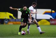 8 October 2021; Richie Towell of Shamrock Rovers in action against Sam Stanton of Dundalk during the SSE Airtricity League Premier Division match between Dundalk and Shamrock Rovers at Oriel Park in Dundalk, Louth. Photo by Ben McShane/Sportsfile