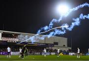 8 October 2021; Dundalk supporters let off fireworks during the SSE Airtricity League Premier Division match between Dundalk and Shamrock Rovers at Oriel Park in Dundalk, Louth. Photo by Ben McShane/Sportsfile