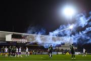 8 October 2021; Dundalk supporters let off fireworks during the SSE Airtricity League Premier Division match between Dundalk and Shamrock Rovers at Oriel Park in Dundalk, Louth. Photo by Ben McShane/Sportsfile