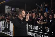 8 October 2021; Dundalk head coach Vinny Perth celebrates after his side's victory over Shamrock Rovers in their SSE Airtricity League Premier Division match at Oriel Park in Dundalk, Louth. Photo by Seb Daly/Sportsfile