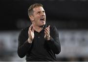 8 October 2021; Dundalk head coach Vinny Perth celebrates after his side's victory over Shamrock Rovers in their SSE Airtricity League Premier Division match at Oriel Park in Dundalk, Louth. Photo by Seb Daly/Sportsfile