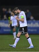 8 October 2021; Andy Boyle of Dundalk celebrates at the final whistle after his side's victory over Shamrock Rovers in their SSE Airtricity League Premier Division match at Oriel Park in Dundalk, Louth. Photo by Seb Daly/Sportsfile