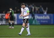 8 October 2021; Andy Boyle of Dundalk celebrates at the final whistle after his side's victory over Shamrock Rovers in their SSE Airtricity League Premier Division match at Oriel Park in Dundalk, Louth. Photo by Seb Daly/Sportsfile