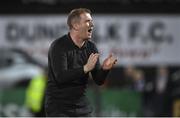 8 October 2021; Dundalk head coach Vinny Perth celebrates after his side's victory over Shamrock Rovers in their SSE Airtricity League Premier Division match at Oriel Park in Dundalk, Louth. Photo by Seb Daly/Sportsfile