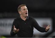 8 October 2021; Dundalk head coach Vinny Perth celebrates after his side's victory over Shamrock Rovers in their SSE Airtricity League Premier Division match at Oriel Park in Dundalk, Louth. Photo by Seb Daly/Sportsfile