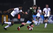 8 October 2021; Dylan Watts of Shamrock Rovers in action against Mayowa Animashaun of Dundalk during the SSE Airtricity League Premier Division match between Dundalk and Shamrock Rovers at Oriel Park in Dundalk, Louth. Photo by Ben McShane/Sportsfile