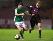 8 October 2021; Dale Holland of Cork City in action against Jack Doherty of Wexford during the SSE Airtricity League First Division match between Cork City and Wexford at Turners Cross in Cork. Photo by Michael P Ryan/Sportsfile