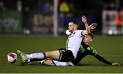 8 October 2021; Michael Duffy of Dundalk in action against Sean Gannon of Shamrock Rovers during the SSE Airtricity League Premier Division match between Dundalk and Shamrock Rovers at Oriel Park in Dundalk, Louth. Photo by Seb Daly/Sportsfile