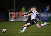 8 October 2021; Michael Duffy of Dundalk in action against Sean Gannon of Shamrock Rovers during the SSE Airtricity League Premier Division match between Dundalk and Shamrock Rovers at Oriel Park in Dundalk, Louth. Photo by Seb Daly/Sportsfile