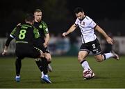 8 October 2021; Patrick Hoban of Dundalk in action against Sean Hoare and Ronan Finn of Shamrock Rovers during the SSE Airtricity League Premier Division match between Dundalk and Shamrock Rovers at Oriel Park in Dundalk, Louth. Photo by Seb Daly/Sportsfile