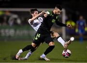 8 October 2021; Danny Mandroiu of Shamrock Rovers in action against Sam Stanton of Dundalk during the SSE Airtricity League Premier Division match between Dundalk and Shamrock Rovers at Oriel Park in Dundalk, Louth. Photo by Seb Daly/Sportsfile