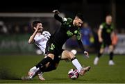 8 October 2021; Danny Mandroiu of Shamrock Rovers in action against Sam Stanton of Dundalk during the SSE Airtricity League Premier Division match between Dundalk and Shamrock Rovers at Oriel Park in Dundalk, Louth. Photo by Seb Daly/Sportsfile