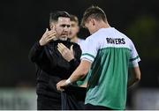 8 October 2021; Shamrock Rovers manager Stephen Bradley, left, and captain Ronan Finn before the SSE Airtricity League Premier Division match between Dundalk and Shamrock Rovers at Oriel Park in Dundalk, Louth. Photo by Seb Daly/Sportsfile