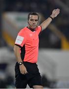 8 October 2021; Referee Robert Harvey during the SSE Airtricity League Premier Division match between Dundalk and Shamrock Rovers at Oriel Park in Dundalk, Louth. Photo by Seb Daly/Sportsfile