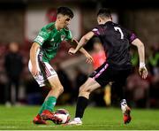8 October 2021; Barry Coffey of Cork City in action against Conor Crowley of Wexford during the SSE Airtricity League First Division match between Cork City and Wexford at Turners Cross in Cork. Photo by Michael P Ryan/Sportsfile