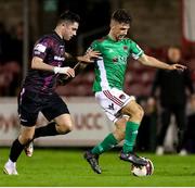 8 October 2021; Aaron Bolger of Cork City in action against Conor Crowley of Wexford during the SSE Airtricity League First Division match between Cork City and Wexford at Turners Cross in Cork. Photo by Michael P Ryan/Sportsfile