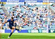 9 October 2021; Jonathan Sexton of Leinster kicks a conversion during the United Rugby Championship match between Leinster and Zebre at RDS Arena in Dublin. Photo by Sam Barnes/Sportsfile
