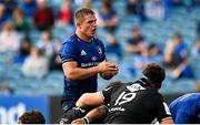 9 October 2021; Scott Penny of Leinster celebrates a scrum penalty during the United Rugby Championship match between Leinster and Zebre at the RDS Arena in Dublin. Photo by Harry Murphy/Sportsfile