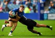 9 October 2021; Rob Russell of Leinster is tackled by Renato Giammarioli of Zebre during the United Rugby Championship match between Leinster and Zebre at the RDS Arena in Dublin. Photo by Harry Murphy/Sportsfile