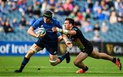 9 October 2021; Ryan Baird of Leinster in action against Enrico Lucchin of Zebre during the United Rugby Championship match between Leinster and Zebre at RDS Arena in Dublin. Photo by Sam Barnes/Sportsfile