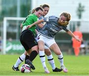 9 October 2021; Aoibheann Clancy of Wexford Youths in action against Lucy McCartan of Peamount United during EVOKE.ie FAI Women's Cup Semi-Final match between Peamount United and Wexford Youths at PRL Park in Greenogue, Dublin. Photo by Matt Browne/Sportsfile