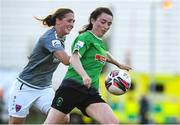 9 October 2021; Sadhbh Doyle of Peamount United in action against Edel Kennedy of Wexford Youths during EVOKE.ie FAI Women's Cup Semi-Final match between Peamount United and Wexford Youths at PRL Park in Greenogue, Dublin. Photo by Matt Browne/Sportsfile