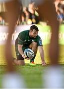 9 October 2021; Jack Carty of Connacht prepares to take a penalty during the United Rugby Championship match between Connacht and Dragons at The Sportsground in Galway. Photo by Piaras Ó Mídheach/Sportsfile