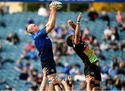 9 October 2021; Devin Toner of Leinster wins possession in the lineout against Andrea Zambonin of Zebre during the United Rugby Championship match between Leinster and Zebre at the RDS Arena in Dublin. Photo by Harry Murphy/Sportsfile