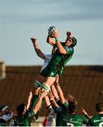 9 October 2021; Ultan Dillane of Connacht takes possession in a line-out ahead of Joe Maksymiw of Dragons during the United Rugby Championship match between Connacht and Dragons at The Sportsground in Galway. Photo by Seb Daly/Sportsfile