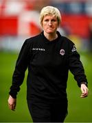 9 October 2021; Galway coach Maz Sweeney during the EVOKE.ie FAI Women's Cup Semi-Final match between Shelbourne and Galway WFC at Tolka Park in Dublin. Photo by Eóin Noonan/Sportsfile