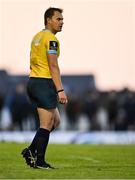 9 October 2021; Referee Marius van der Westhuizen during the United Rugby Championship match between Connacht and Dragons at The Sportsground in Galway. Photo by Piaras Ó Mídheach/Sportsfile