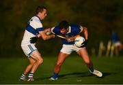 9 October 2021; Ben Galvin of Castleknock in action against Tomás Quinn of St Vincent's during the Go Ahead Dublin County Senior Club Football Championship Group 2 match between Castleknock and St Vincent's at Naul in Dublin. Photo by David Fitzgerald/Sportsfile