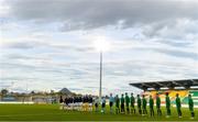 8 October 2021; Players from both teams before the UEFA European U21 Championship Qualifier match between Republic of Ireland and Luxembourg at Tallaght Stadium in Dublin.  Photo by Eóin Noonan/Sportsfile