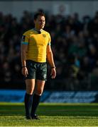 9 October 2021; Referee Marius van der Westhuizen during the United Rugby Championship match between Connacht and Dragons at The Sportsground in Galway. Photo by Seb Daly/Sportsfile