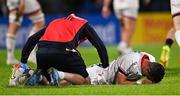 8 October 2021; Billy Burns of Ulster is treated for an injury during the United Rugby Championship match between Ulster and Benetton at Kingspan Stadium in Belfast. Photo by Ramsey Cardy/Sportsfile