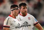 8 October 2021; David McCann, left, and Alan O'Connor of Ulster during the United Rugby Championship match between Ulster and Benetton at Kingspan Stadium in Belfast. Photo by Ramsey Cardy/Sportsfile