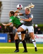 9 October 2021; Nicola Sinnott of Wexford Youths in action against Rebecca Watkins of Peamount United during EVOKE.ie FAI Women's Cup Semi-Final match between Peamount United and Wexford Youths at PRL Park in Greenogue, Dublin. Photo by Matt Browne/Sportsfile
