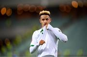 9 October 2021; Callum Robinson of Republic of Ireland celebrates after scoring his side's second goal during the FIFA World Cup 2022 qualifying group A match between Azerbaijan and Republic of Ireland at the Olympic Stadium in Baku, Azerbaijan. Photo by Stephen McCarthy/Sportsfile