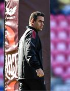 10 October 2021; Munster head coach Johann Van Graan before the United Rugby Championship match between Scarlets and Munster at Parc Y Scarlets in Llanelli, Wales. Photo by Ben Evans/Sportsfile