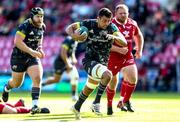 10 October 2021; Jack O’Sullivan of Munster makes his way to score the opening try during the United Rugby Championship match between Scarlets and Munster at Parc Y Scarlets in Llanelli, Wales. Photo by Gareth Everett/Sportsfile