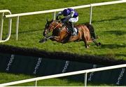 10 October 2021; Mrs Milner, with Bryan Cooper up, jumps the last on their way to winning the Irish Stallion Farms EBF Cailin Alainn Mares Hurdle at Limerick Racecourse in Patrickswell, Limerick. Photo by Seb Daly/Sportsfile